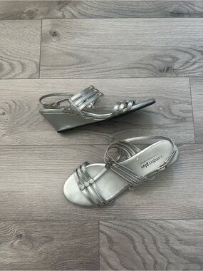 Silver Wedge Sandals